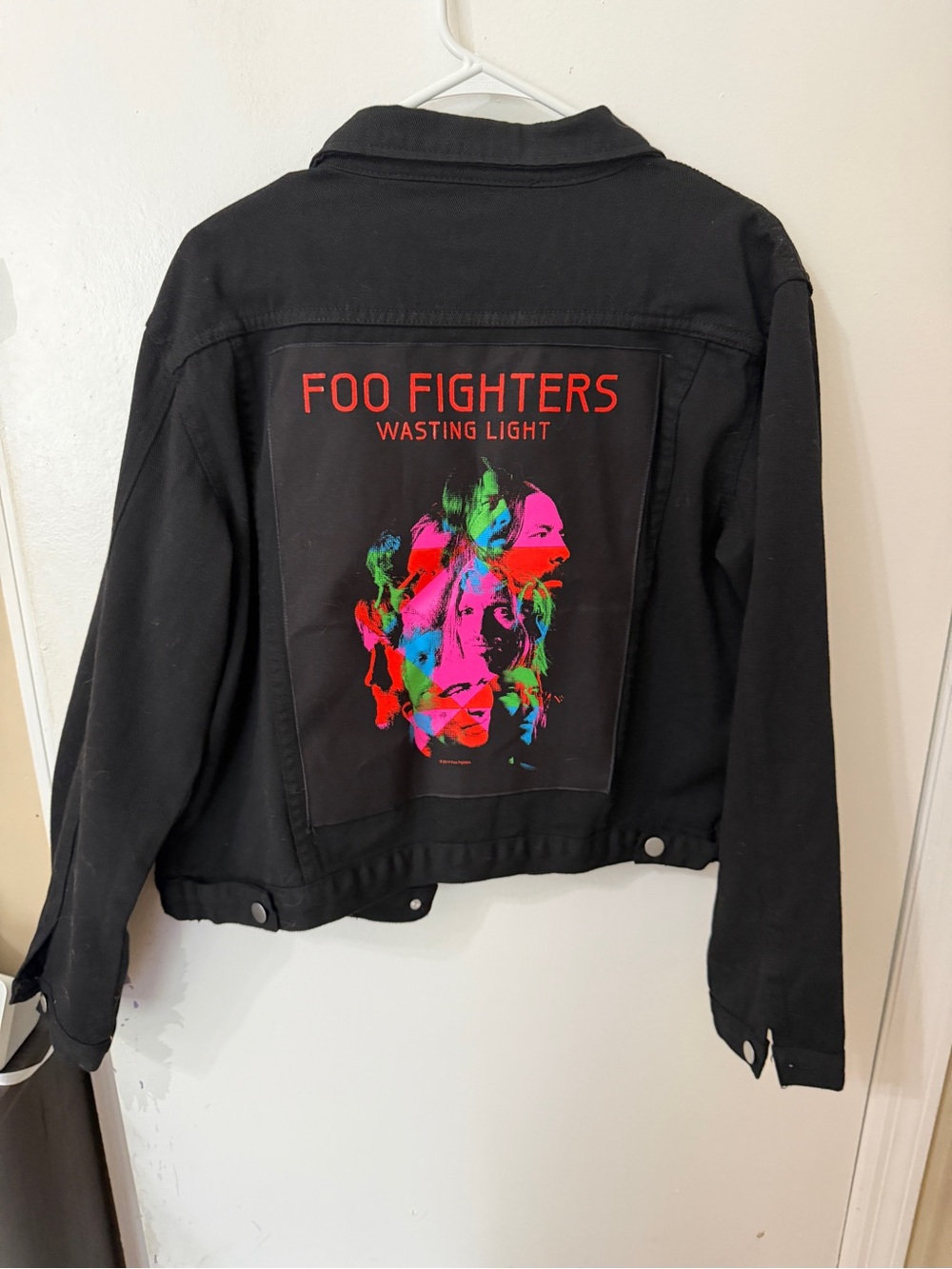 Women’s Foo fighters black denim jacket - worn once